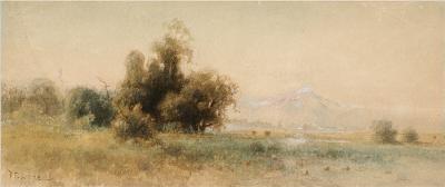 Unititled Landscape <br> watercolor on paper   6” x 14”